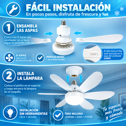 Ventilador de Techo LED + control remoto de regalo.